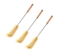 BESPORTBLE 3 Pièces Goupillon à Long Manche en Bois et Nylon, Brosse de Nettoyage Résistante aux Rayures, pour Bouteilles, Biberons Cuisine, Facile à Nettoyer Crochet Pratique