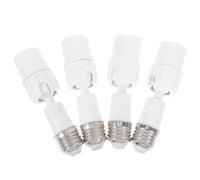 BESPORTBLE 4 Pièces Adaptateur de Douille de Lampe E27 en Abs Blanc Rallonge et Tête Orientable, Installation Facile pour Ampoules LED et Garages Extérieurs