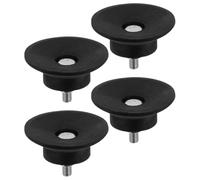 BESPORTBLE 4 Pièces Isolateur de Vibrations en Caoutchouc M8 Surface Antidérapante et Installation Facile pour Compresseur D'air et Meubles, Coussin Amortisseur Noir Solide