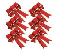 BESPORTBLE 6 Pièces Noeud Noël Grand Rouge avec Bord Doré Pailleté Décoration Festive pour Sapin Mariage et Fêtes Lot de Nœuds Ruban Élégants pour Guirlandes et Cadeaux