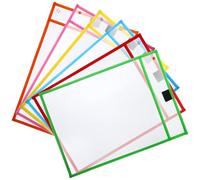 BESPORTBLE 6 Pièces Poches Effaçables Réutilisables 13,8x9,8 Pouces en | Transparence Double Face, Surface Lisse, Protection Pratique, pour Université et Bureau, Facile à Nettoyer Couleur Aléatoire
