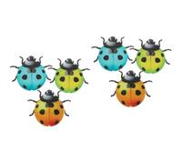 BESPORTBLE 6 Pièces Suspension Murale En Fer Forgé Décorations Murales De Figurine De Patio Arrière-cour Art Mural Décor Coloré 3d Statuette Le Fer Extérieur