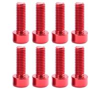 BESPORTBLE 8 Pièces Vis Hexagonale Intérieure M5x15 MM, Rouge | Alliage D’aluminium, Montage Rapide et Démontage Aisé, pour Vélos Pliants et Vtt
