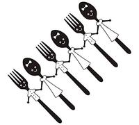 BESPORTBLE Autocollant Mural 3 PCS Cuisine Mural Stickers Cuillère Sticker Mural à Fourche Amovible Ustensil Wall Sticker pour Restaurant Home Restaurant Salle à Manger Décor Mural Noir