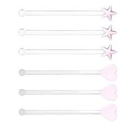 BESPORTBLE Bâtonnets Mélangeurs en Verre Rose Léger et Pratique Lot de 6 Agitateur à Cocktail Multifonction Accessoire Simple et Stylé pour Bar et Vin