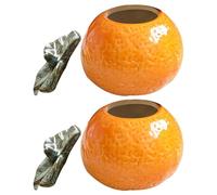 BESPORTBLE Bocal Décoratif en Céramique Forme Orange 2pcs Couvercles, Facile à Nettoyer, Artisanat Réaliste, pour Décoration Maison et Présent de Pendaison de Crémaillère