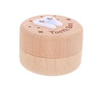 BESPORTBLE Boîte à Dents de Lait Bois Ronde pour Garçon Fille Boîte de Rangement Souvenirs Précieuse pour Dents et Cheveux de Fœtus Design Moderne et Pratique pour Garçons et Filles