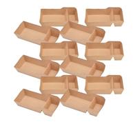 BESPORTBLE Boîte à Goûter en Papier Kraft Pliable et Design Ouvert 40 Pièces 440ml Double Compartiment pour Fêtes et Célébrations