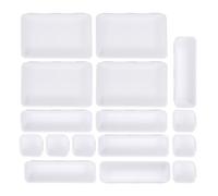 BESPORTBLE Boîte de Rangement Plastique Blanche 16 Pièces, Organisateur Tiroir Modulable 24x16x9 Cm, Séparateurs Cosmétiques Polyvalents pour Salle de Bain, Bureau et Coiffeuse