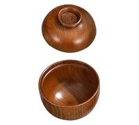 BESPORTBLE Bol Japonais Bois Acacia avec Couvercle Bol Repas Pratique pour Soupe Snack Fruits Service Alimentaire pour Restaurant et Maison