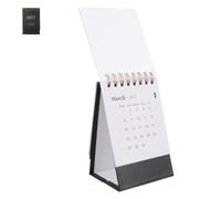 BESPORTBLE Calendrier de Bureau 2027 Noir à Spirale, Mini Modèle Debout | Papier, Pages Détachables, Format Compact pour Table, pour Planning Maison et Comptoir