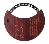BESPORTBLE Calendrier de Compte à Rebours Ramadan en Bois Acrylique Rotatif | Décoration Eid Mubarak, Usage Bureau ou Maison, Forme Roue, Finition Noire, Design Créatif Unique