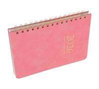 BESPORTBLE Carnet de Tâches Quotidiennes Agenda 2026 en Pu Rose, Mise en Page Anglaise Claire, Time Blocking, pour Réunions et Voyages, Étudiants et Hommes