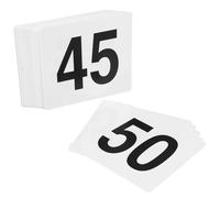 BESPORTBLE Cartes de Numéro de Table en Pvc Recto-verso 95x100 Mm, Numéros 1 à 50, Blanc Noir, pour Mariage, Restaurant, Bar et Réception
