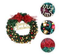 BESPORTBLE Couronne de Noël Boule Pailletée en PVC Décoration de Noël Suspendue Maison