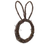 BESPORTBLE Couronne de Pâques en Rotin Naturel de Lapin, Légère et Polyvalente, Guirlande Soi-même pour Décoration de Jardin et Vitrine de Boutique