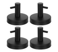 BESPORTBLE Crochets à Ventouse en Acier Inoxydable Noir 4pcs pour Salle de Bain Cuisine, Crochet Porte-serviettes Amovible pour Optimisation D'espace sans Perçage