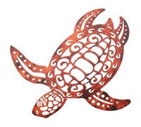 BESPORTBLE Décoration Murale Tortue en Métal pour Jardin Extérieur, Ornement Mural en Fer Ajouré, Style Vintage Marron, Décor Océan, Art Mural Solide et Artistique pour Terrasse et Salle