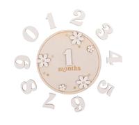 BESPORTBLE Disques Mensuels en Bois Bébé, Marqueur Mensuel Léger sans Bords Rugueux, Décoration pour Fête ou Usage Domestique, 1 Set pour Nouveaux-nés et Jeunes Parents