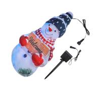 BESPORTBLE Drapeau de Jardin Solaire de Noël en Métal Double Face Lumineux | Panneau Solaire Intégré, Éclairage Automatique la Nuit, sans Câblage, pour Porche et Clôture