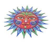 BESPORTBLE Fer Soleil Extérieur Décorations Murales En Métal Extérieur Soleil Et Lune Décoration Murale Visage Mur Art Mur Art Coloré Visage Sculpture Décor À