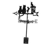 BESPORTBLE Girouette Acier Inoxydable avec Design De Chat pour Décoration De Jardin Indicateur De Direction du Vent pour Terrasse Et Extérieur