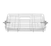 BESPORTBLE Grille de Barbecue Rotative en Acier Inoxydable Argenté, Panier Polyvalent pour Poisson, Ailes de Poulet et Agneau, Design Ajustable et Portable pour Cuisson Extérieure et Camping