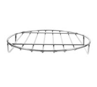 BESPORTBLE Grille de Cuisson Ronde pour Fumer Ribs et Poulet en Extérieur en Acier Inoxydable avec Poignée Accessoire Barbecue Solide Argenté pour Barbecue Fixe