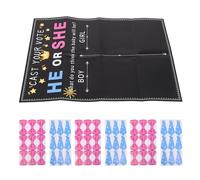 BESPORTBLE Kit de Fête pour Annonce du Genre Bébé Autocollants Nœud Papillon et Cravate en Papier, Bannière, Confettis, Facile à Installer et Nettoyer, pour Photo Booth