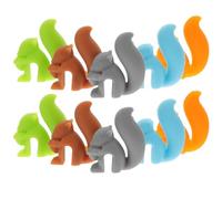 BESPORTBLE Lot de 10 Porte-sachets de Thé en Silicone Forme Écureuil, Marqueurs de Verres à Vin Colorés, Accessoires Décoratifs pour Fêtes, Bars et Soirée Familiale