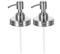 BESPORTBLE Lot de 2 couvercles de pompe doseuse en acier inoxydable - 7 cm - Pour lotion et distributeur de savon - Couvercle en métal anti-fuite avec joint d'étanchéité - Pour salle de bain et
