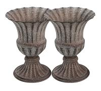 BESPORTBLE Lot de 2 vases funéraires en métal,Vase de table décoratif,Vase de cimetière,En fer,Cimetière,Vase à fleurs,Décoration funéraire,Décoration funéraire pour tombe,Décoration de pelouse