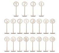 BESPORTBLE Lot de 20 Numéros de Table en Bois de 1 à 20, Chiffres Décoratifs pour Mariage et Réception, Supports Stables pour Banquet, Fête et Événement, Décoration de Table Pratique