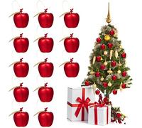 BESPORTBLE Lot de 24 pendentifs pour sapin de Noël en forme de pomme - Décoration de Noël à suspendre - Boules de décoration de Noël - Mini seau à pommes