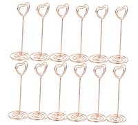 BESPORTBLE Lot de 24 Porte-Cartes en Métal Forme Cœur Or pour Mariage, Support Numéro de Table et Clips Menu Élégants Base Spirale, pour Décoration de Table