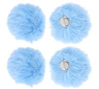 BESPORTBLE Lot de 4 Broches Décoratives à Pompons Détachables en Fausse Fourrure Bleu Vif 8 CM pour Chapeaux Vêtements et Accessoires Ornement Pompon Duveteux pour DIY Décoration Mode