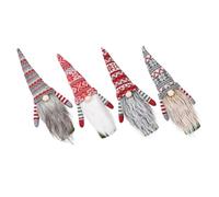 BESPORTBLE Lot de 4 Manchons pour Bouteille de Vin Rouge Chapeaux GNOME en Tissu Tricoté Décoration de Noël Festive Assortiment Varié Accessoires Décoratifs pour Fête de Noël