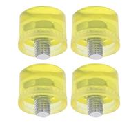 BESPORTBLE Lot de 4 Têtes de Marteau en Caoutchouc Jaune, Maillet Anti-vibration pour Travaux Délicats et Finition, Embouts de Rechange Résistants aux Chocs