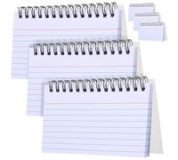 BESPORTBLE Lot de 6 Fiches Bristol Lignées à Spirale, Papier Blanc Facile à Déchirer, Petit Carnet Pratique pour Prise de Notes et Révision Scolaire