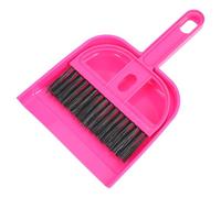 BESPORTBLE Mini Balai à Main et Pelle en Plastique Rouge Brosse de Nettoyage Douce pour Poussière, Ensemble Compact 2 Pièces, Balayette de Bureau Cuisine, Outil Pratique pour Ménage