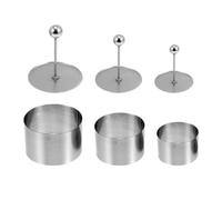 BESPORTBLE Moules à Charlotte Ronds en Acier Inoxydable 3 Pièces Pratiques et Faciles à Transporter pour Décoration de Plats Froids