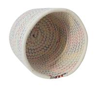 BESPORTBLE Panier de Rangement Tressé Blanc, en Corde de Coton Petit Modèle | Bureau et Coiffeuse, Forme Ronde Simple, Décor Élégant, Facile à Déplacer, Usage Maison