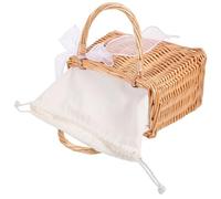 BESPORTBLE Panier Osier Rectangulaire Style Boho avec Doublure et Ruban Sac à Main Élégant pour Rangement et Décoration Plusieurs styles