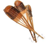 BESPORTBLE Paniers Suspendus en Bambou pour Plantes Vertes Et Fleurs - Ensemble De 3 Pots À Fleurs Suspendus pour Jardin Balcon Et Intérieur Récipients Décoratifs Durables