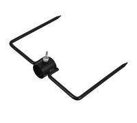 BESPORTBLE Pied de Parasol Piquet de Sol pour Poteau en Fer Noir à 2 Pointes, Support Stable pour Parasol et Mât de Drapeau, Jardin et Cour