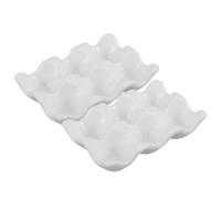 BESPORTBLE Porte-Œufs en Céramique Blanc Multifonction pour Réfrigérateur - Support Œufs Solide et Facile à Nettoyer Plateau Gain de Place pour Rangement Œufs Ménager Accessoire la Cuisine