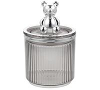 BESPORTBLE Pot à Cotons-tiges D’ours Argenté, Rangement de Salle de Bain | Ps Léger, Style Cartoon Élégant, Surface Polie, pour Cotons Démaquillants et Organisation du Comptoir