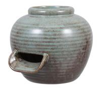 Besportble Pot fontaine en céramique avec large bec en U pour cascade de table d'intérieur - Pot cascade pour circulation de bassin à poissons et décoration de plantes hydroponiques 9,0 x 8,2 x 4,3 cm