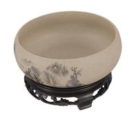 BESPORTBLE Pots Succulents Bol De Lotus Rond Peu Profond De 7 Pouces Grands Pots À Bonsaï avec Support Vase Chinoiserie Chinoise pour Plantes D'intérieur Fleur De Cactus en Céramique