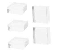 BESPORTBLE Présentoir à Bijoux en Acrylique Transparent, Base D'exposition Carrée 5x5x2 Cm, Lot de 5 Socles Légers et Robustes pour Affichage de Bracelets et Objets Décoratifs, Usage Maison